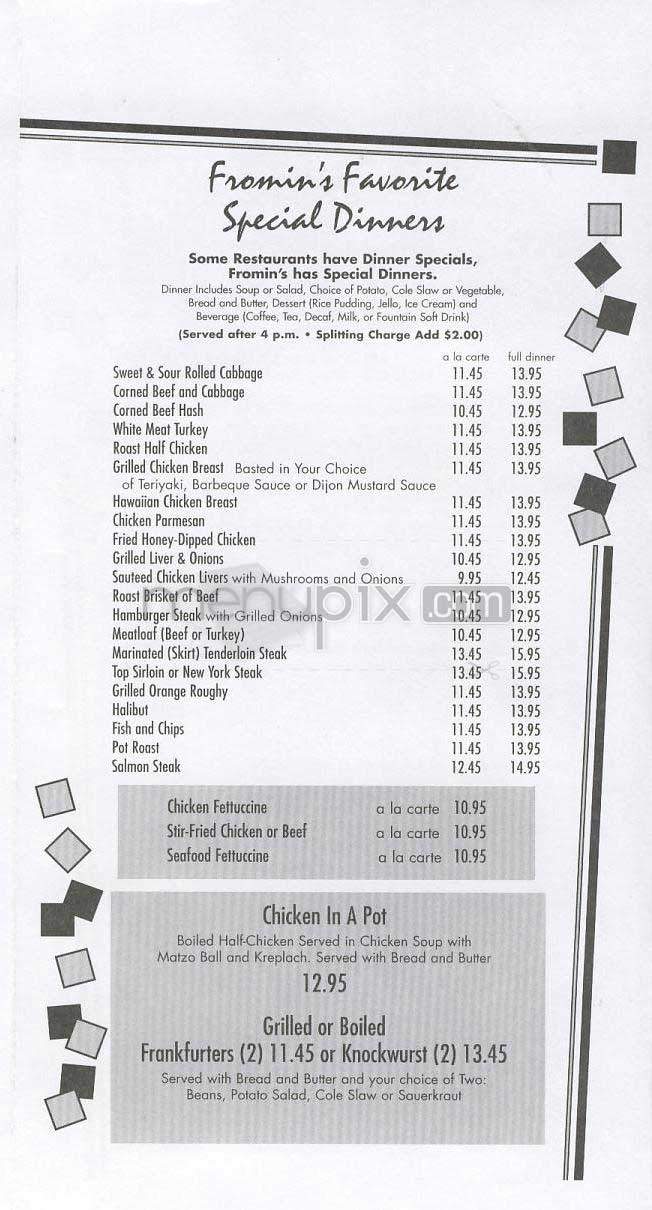 Fromin's - Santa Monica, CA menu_pic
