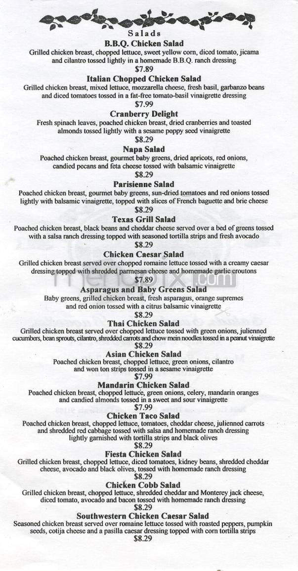 The Fresh Gourmet - San Marino, CA menu_pic