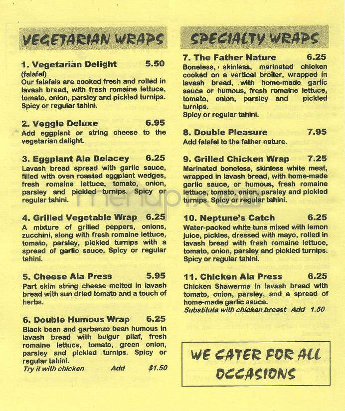 Father Natures Lavash Wraps - Pasadena, CA menu_pic