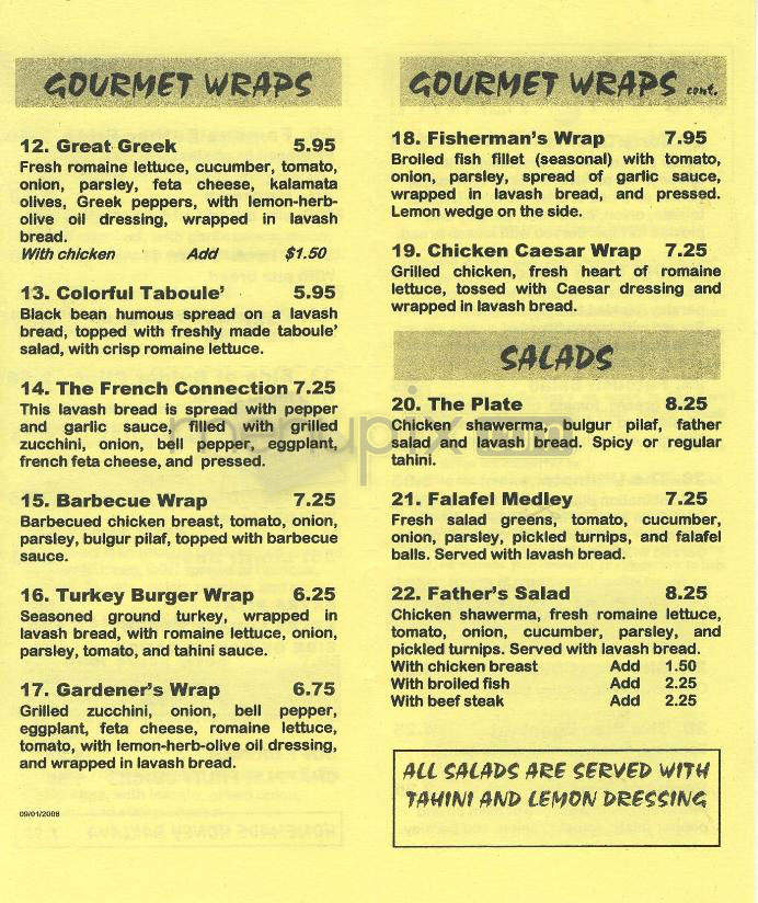 Father Natures Lavash Wraps - Pasadena, CA menu_pic