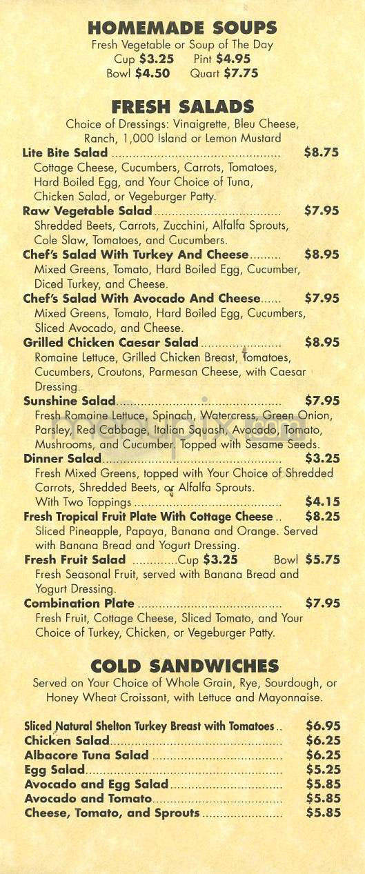 Full O'Life Restaurant - Burbank, CA menu_pic