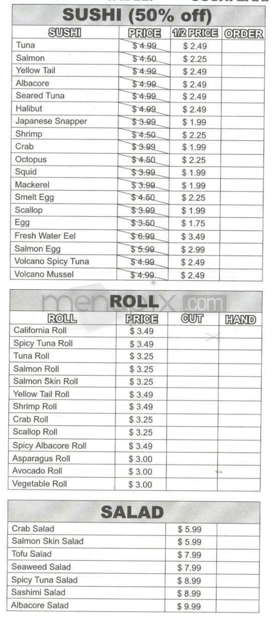 Fusion Sushi - Manhattan Beach, CA menu_pic