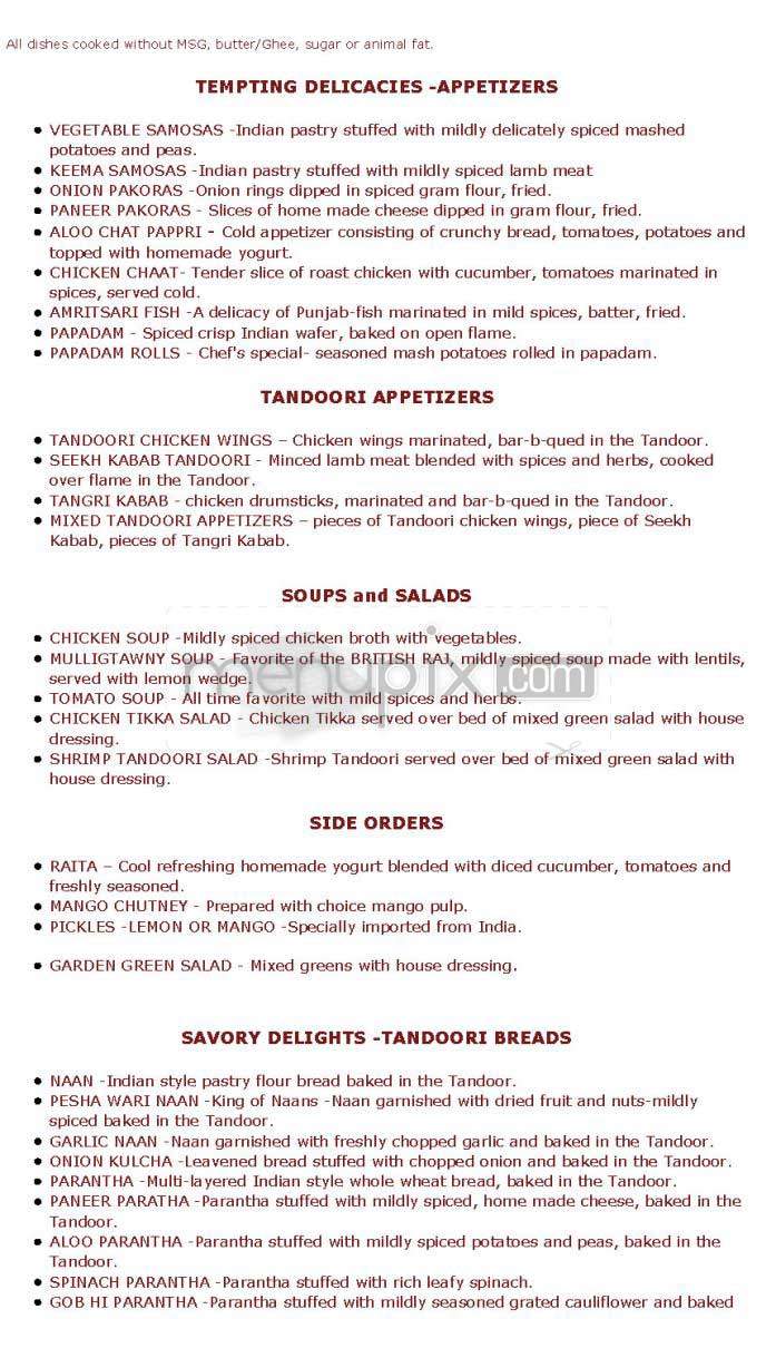 Gangadin Restaurant - Studio City, CA menu_pic