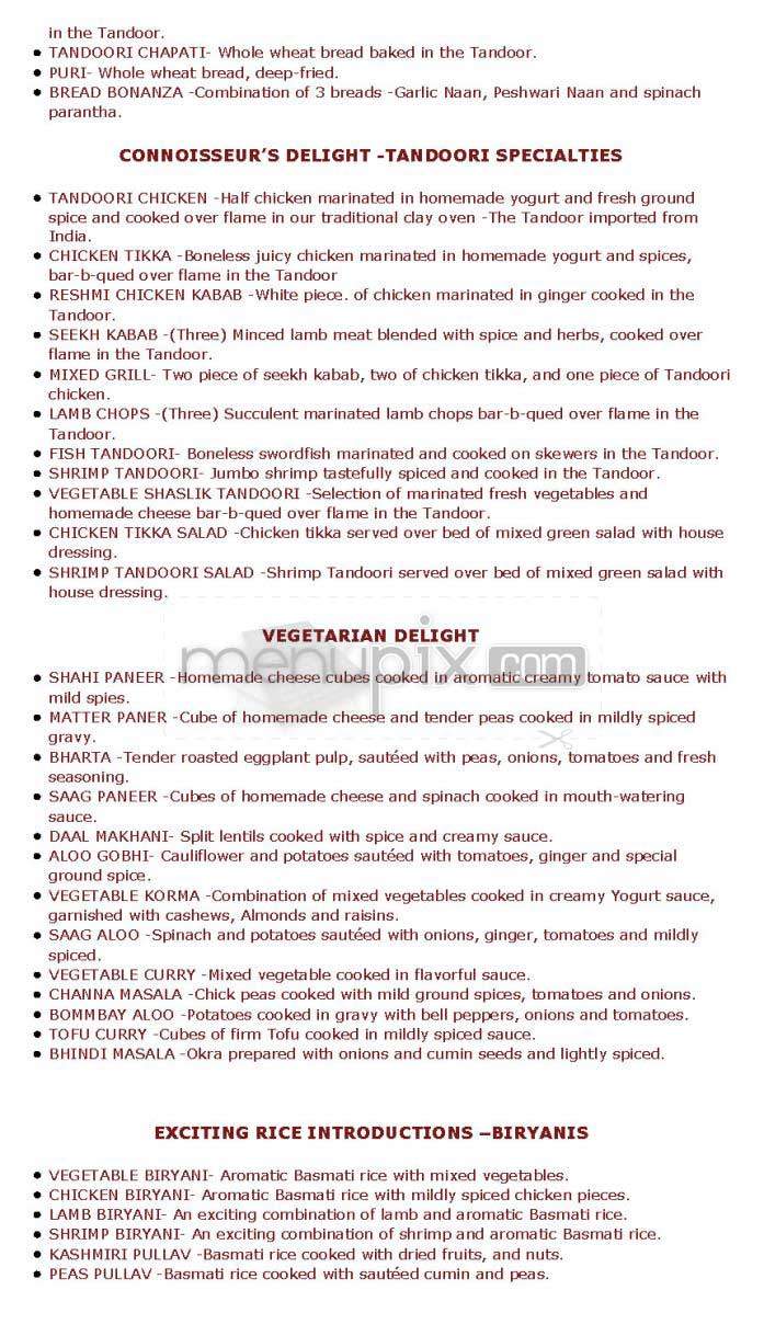 Gangadin Restaurant - Studio City, CA menu_pic