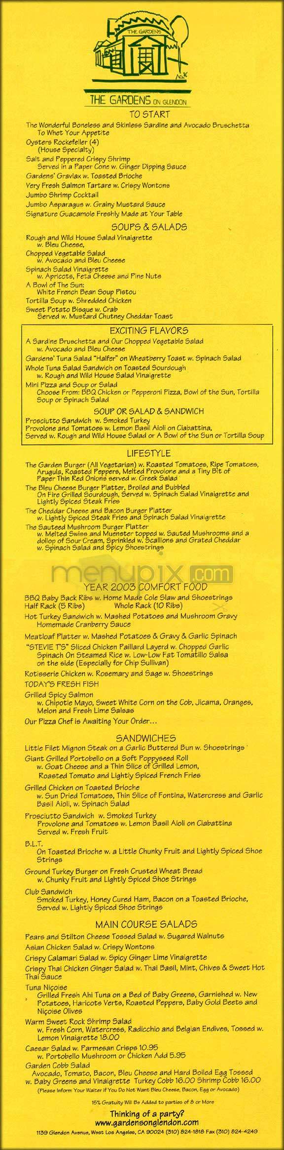 Gardens On Glendon - Los Angeles, CA menu_pic