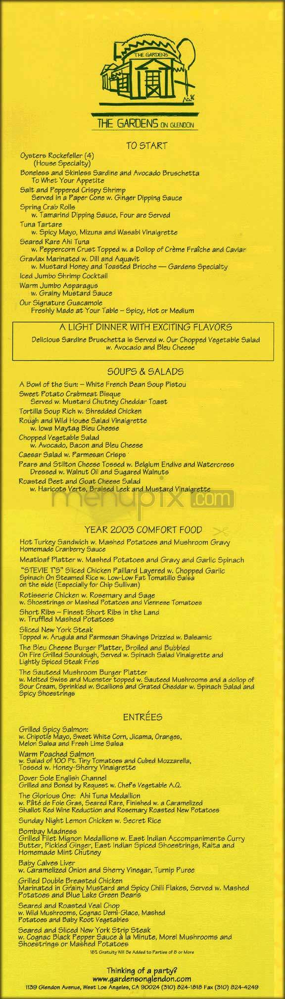 Gardens On Glendon - Los Angeles, CA menu_pic