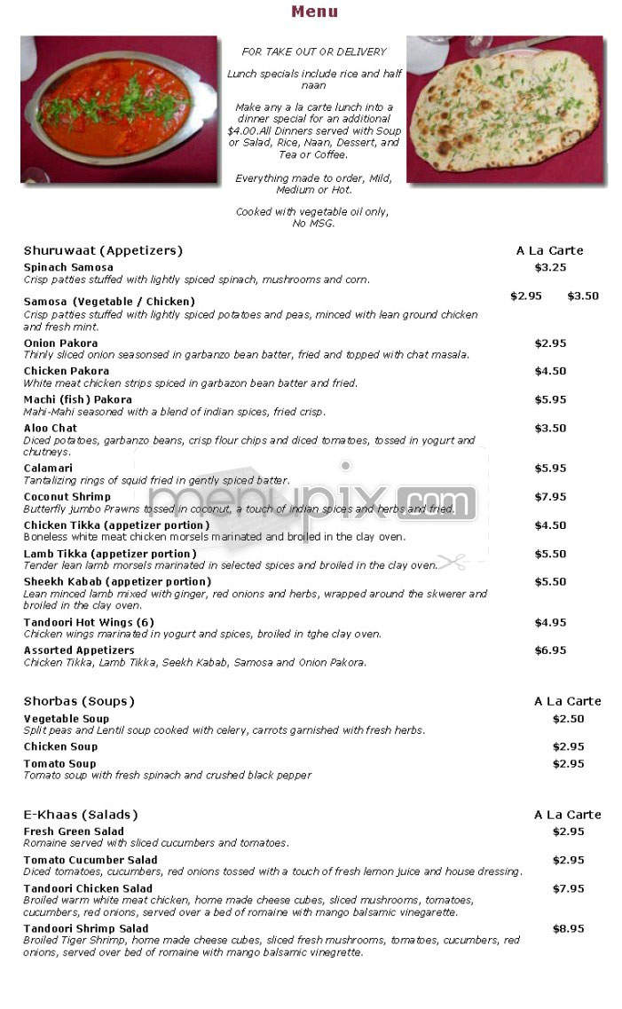 Gate Of India - West Hollywood, CA menu_pic