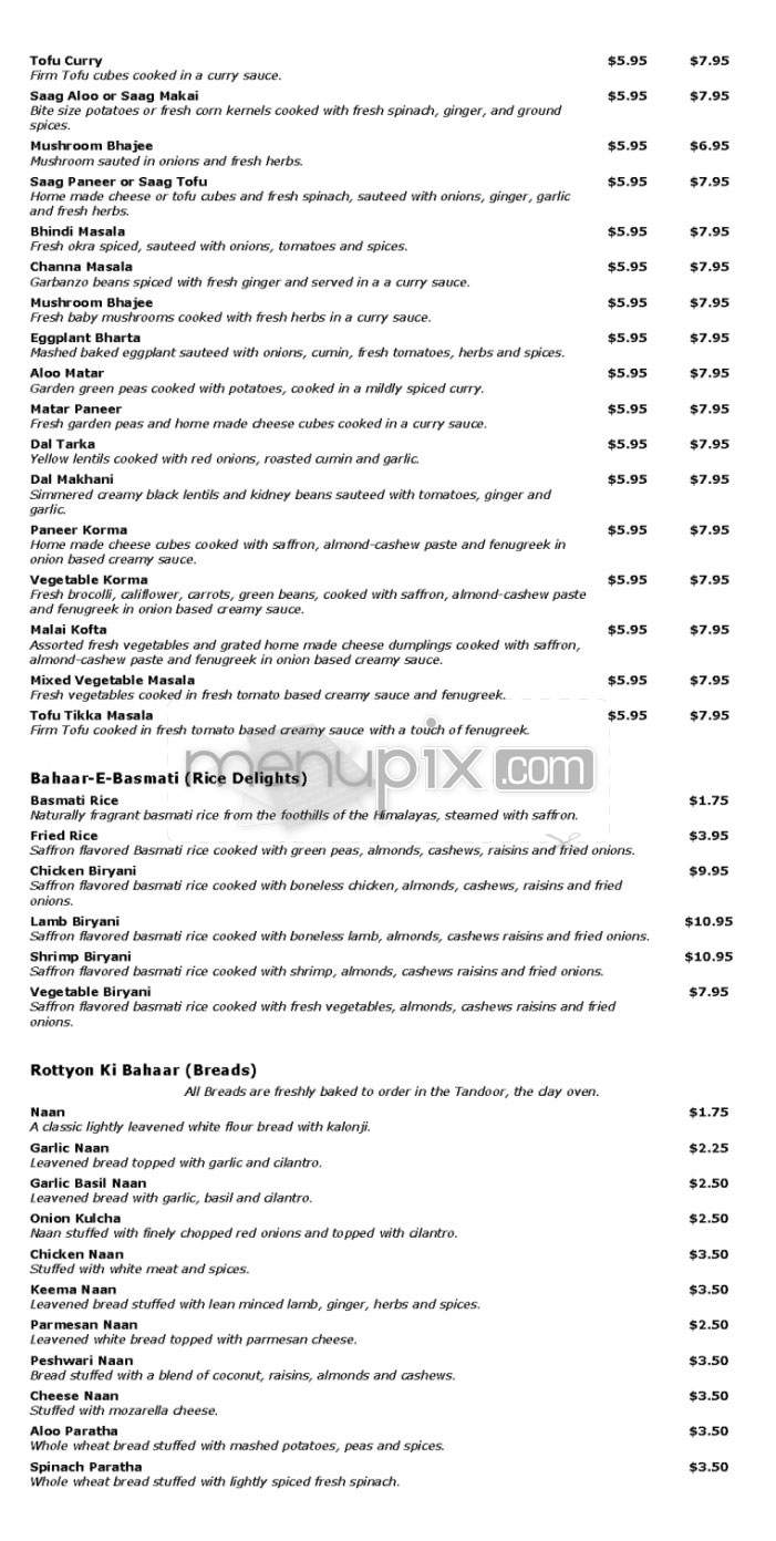 Gate Of India - West Hollywood, CA menu_pic