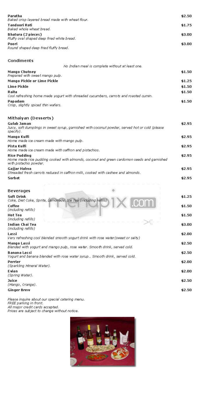 Gate Of India - West Hollywood, CA menu_pic