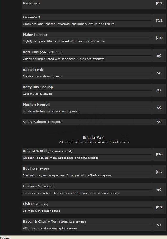 Geisha House - Hollywood, CA menu_pic