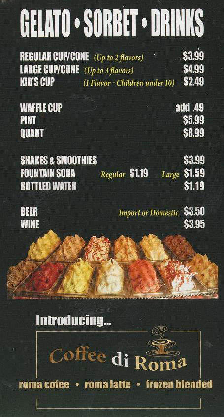 Gelato di Roma - Pasadena, CA menu_pic