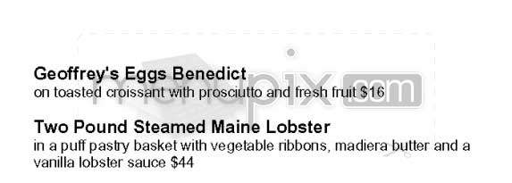 Geoffrey's Malibu - Malibu, CA menu_pic
