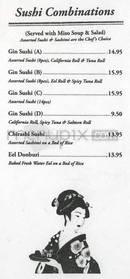 Gin Sushi - Pasadena, CA menu_pic
