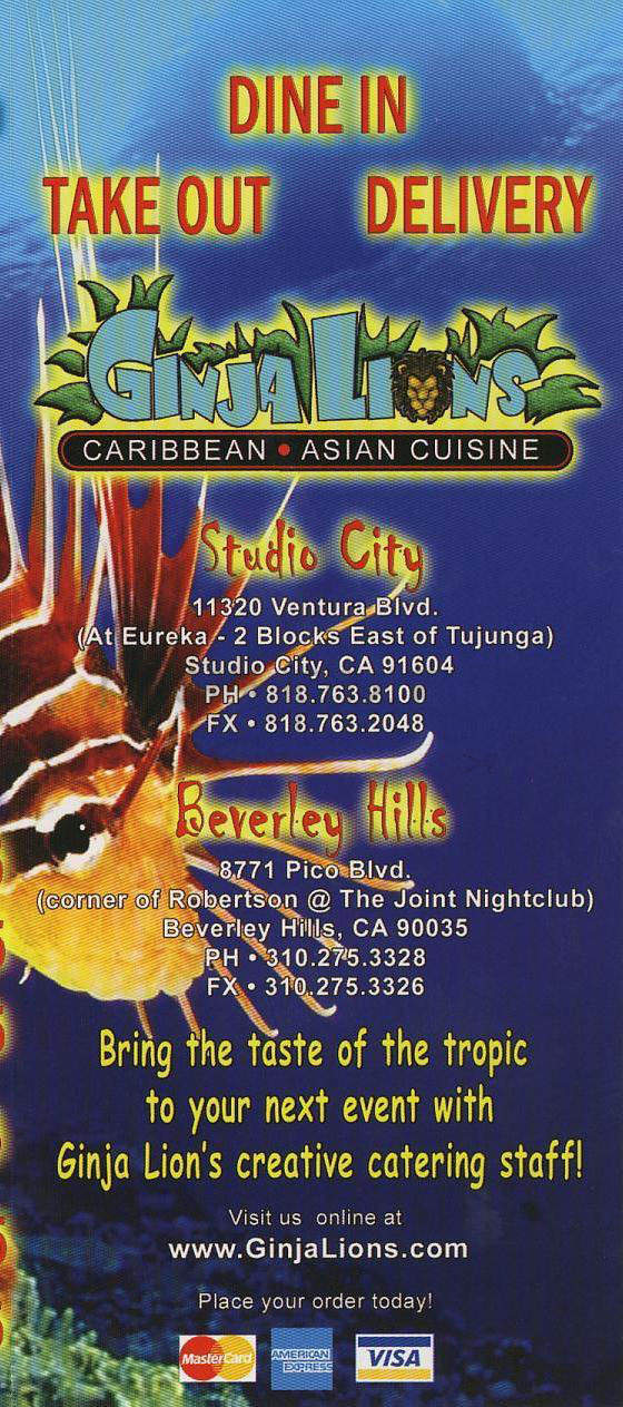 Ginja Lions - Los Angeles, CA menu_pic