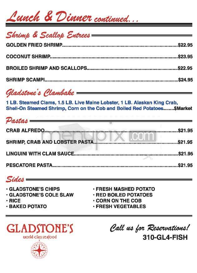 Gladstone Malibu - Pacific Palisades, CA menu_pic