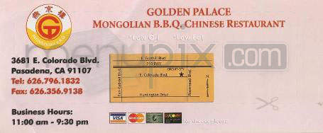 Golden Palace Mongolian BBQ - Pasadena, CA menu_pic