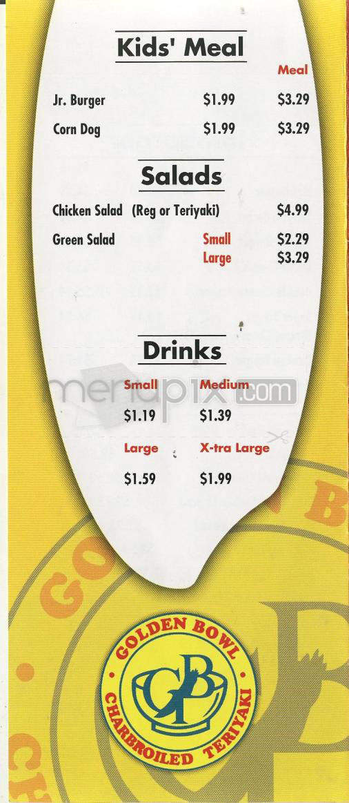 Golden Burger Teriyaki - Los Angeles, CA menu_pic