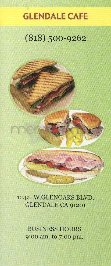 Glendale Cafe - Glendale, CA menu_pic