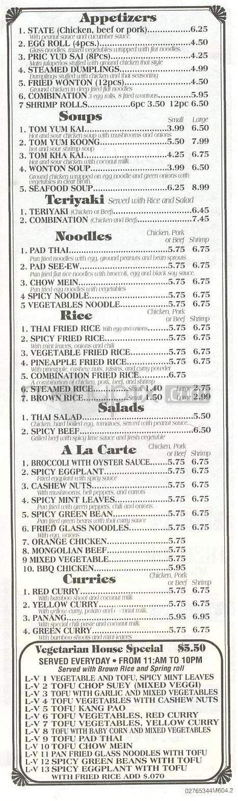 Grandma's Thai Kitchen - Sherman Oaks, CA menu_pic