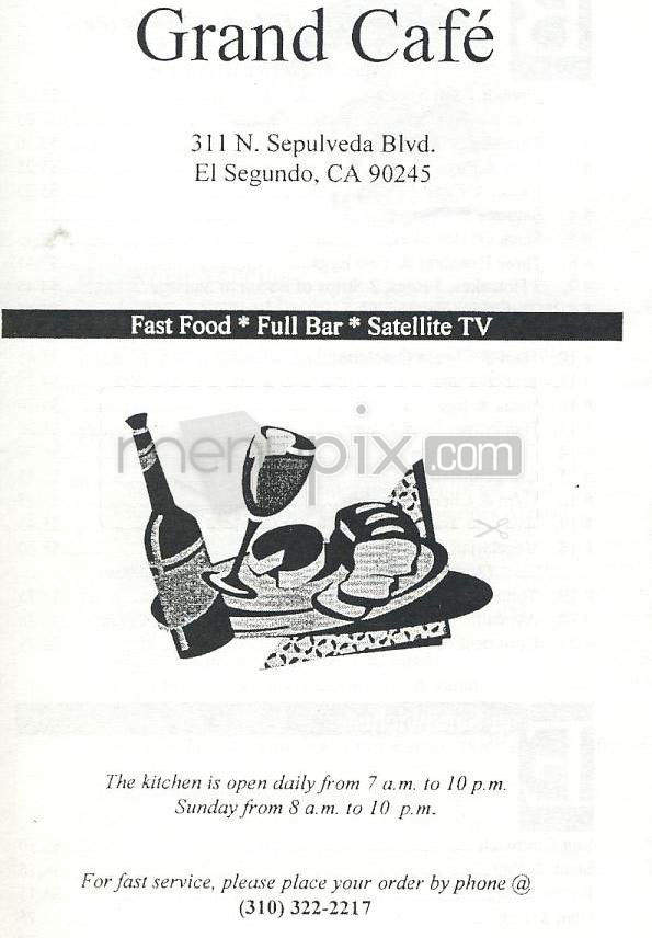 Grand Cafe - El Segundo, CA menu_pic