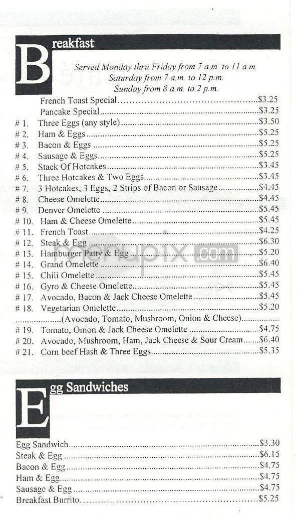 Grand Cafe - El Segundo, CA menu_pic