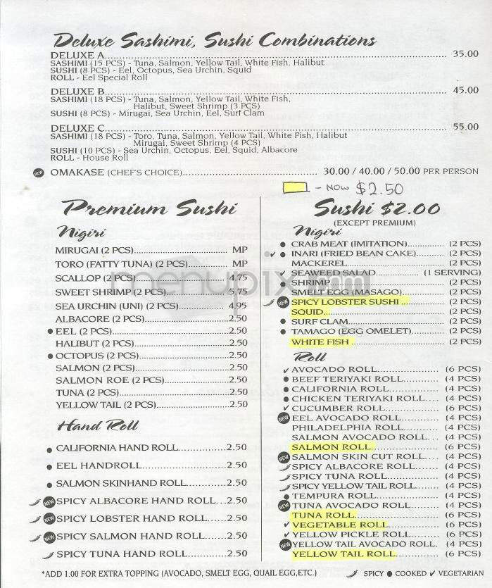 Go Go Sushi - Pasadena, CA menu_pic