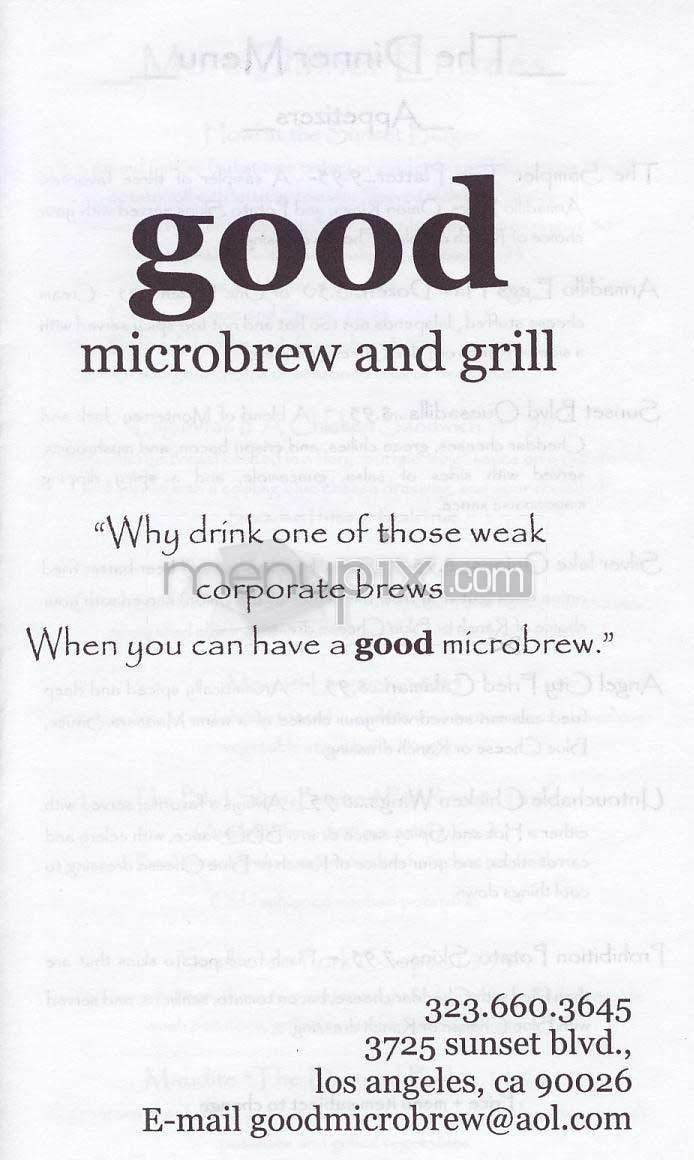 Good - Los Angeles, CA menu_pic