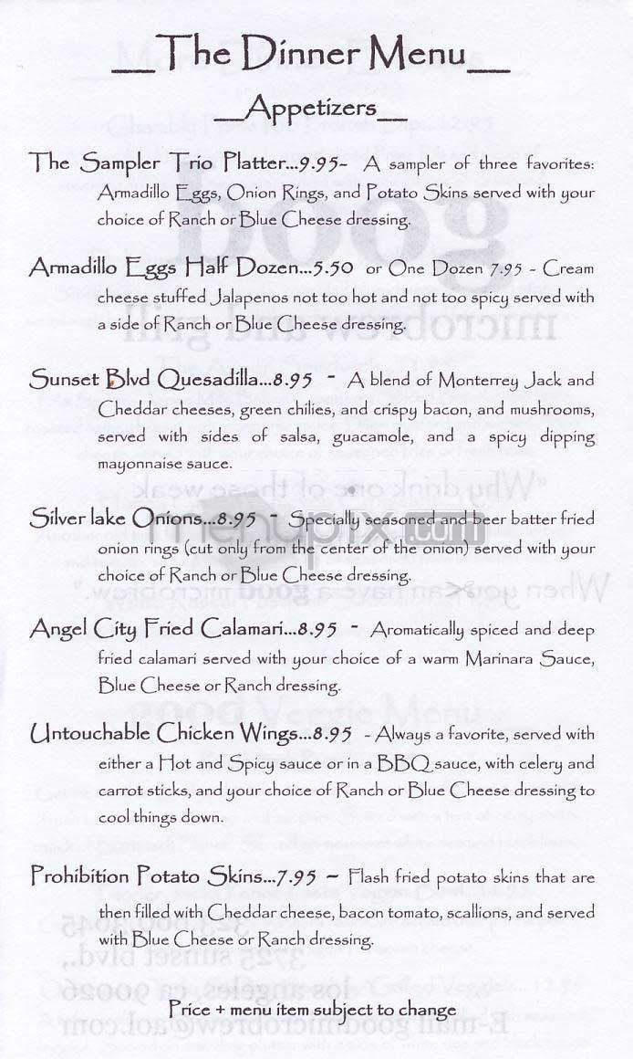 Good - Los Angeles, CA menu_pic