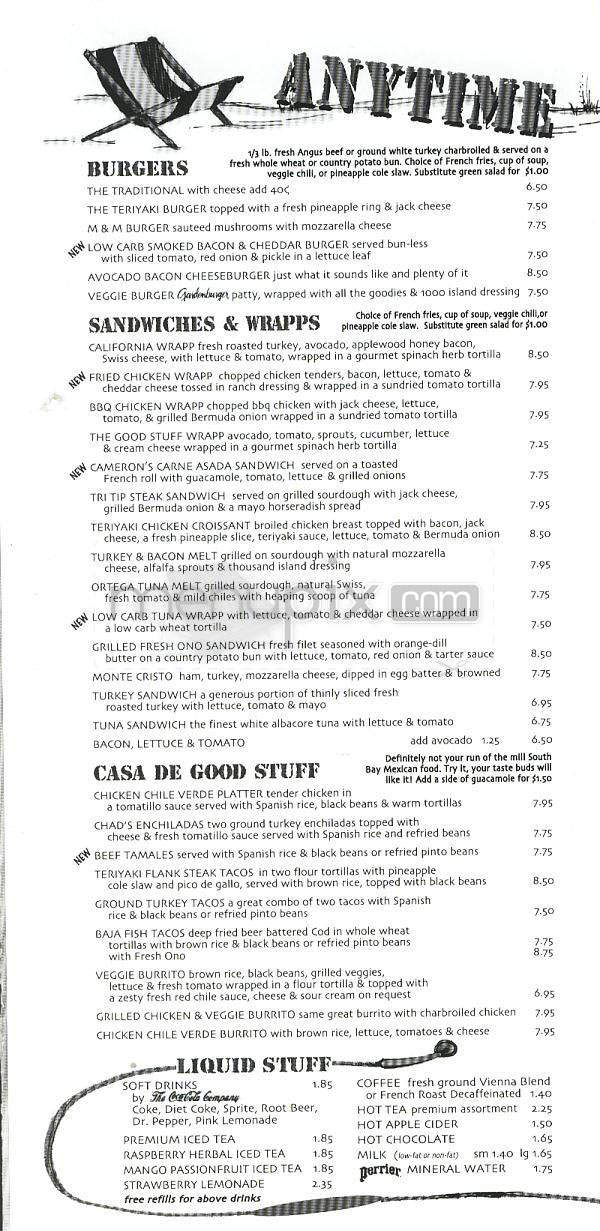Good Stuff - Redondo Beach, CA menu_pic