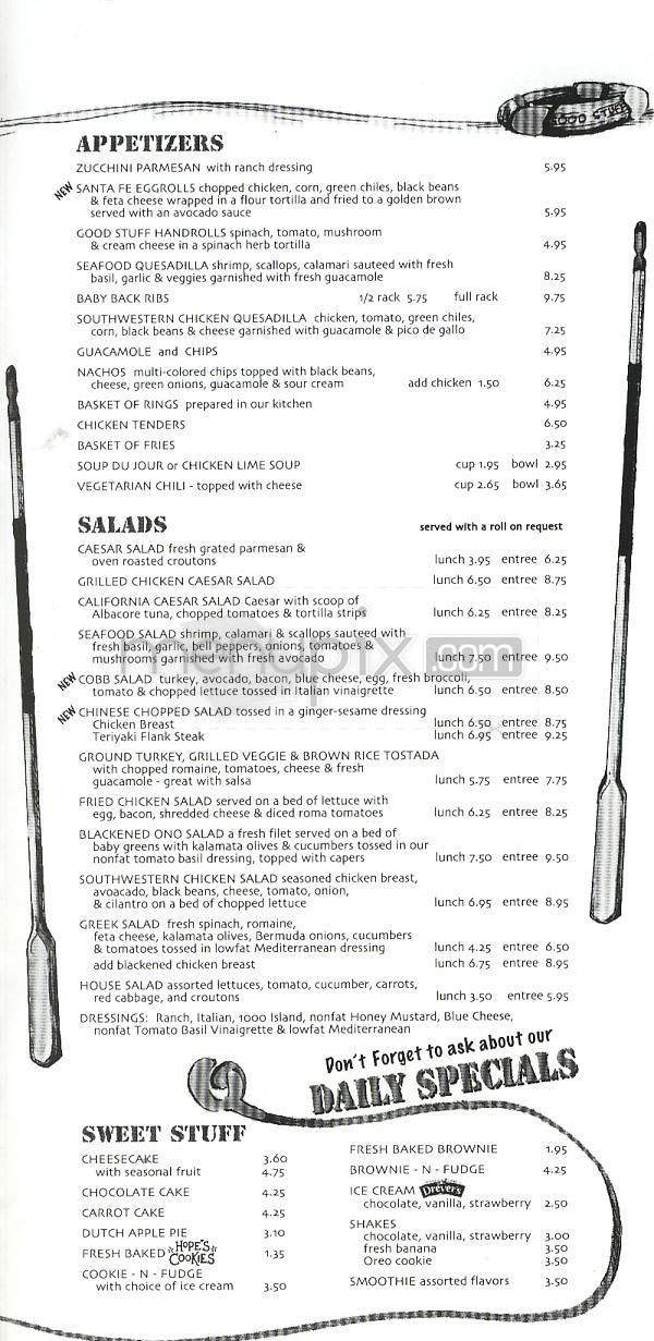 Good Stuff - Redondo Beach, CA menu_pic