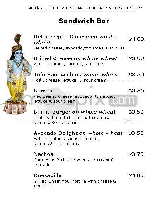 Govinda's - Los Angeles, CA menu_pic