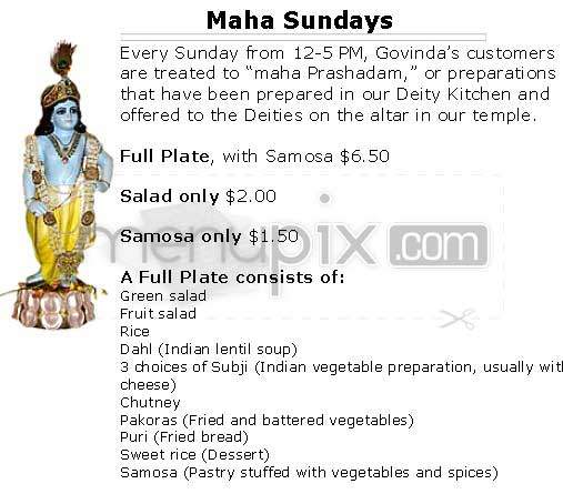 Govinda's - Los Angeles, CA menu_pic