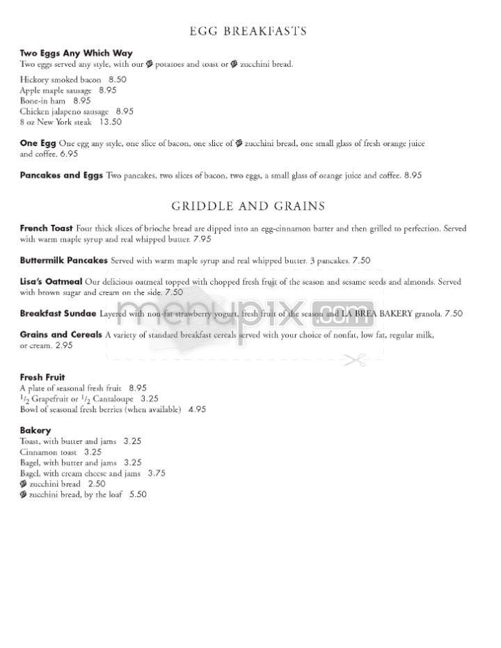 Green Street Restaurant - Pasadena, CA menu_pic