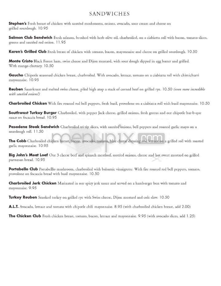 Green Street Restaurant - Pasadena, CA menu_pic