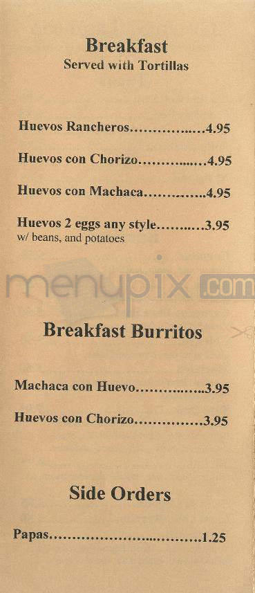 Green Street Taqueria - Pasadena, CA menu_pic