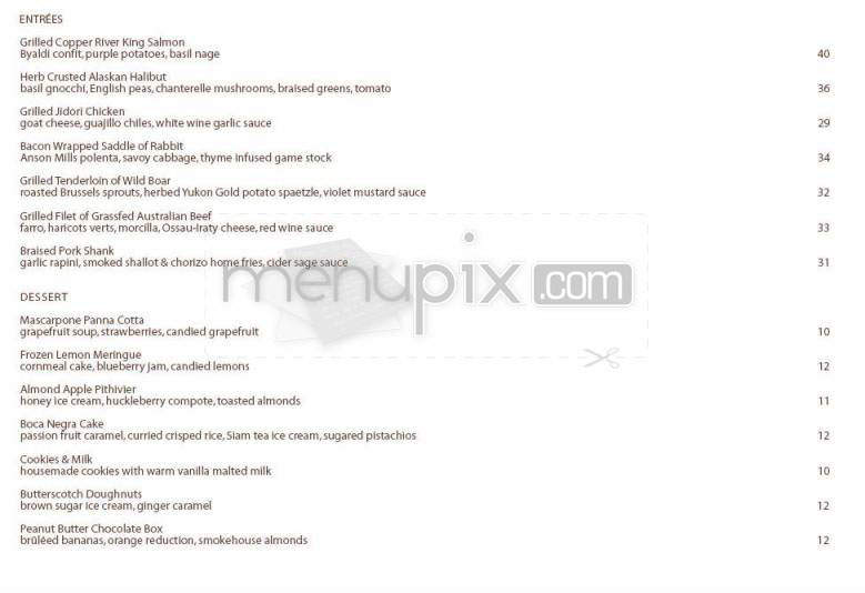 Grace Restaurant - Los Angeles, CA menu_pic