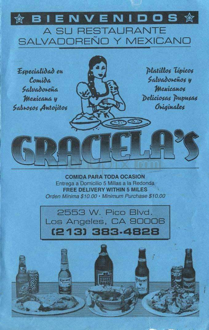 Graciela's - Los Angeles, CA menu_pic