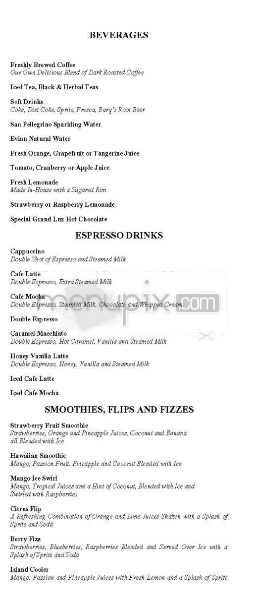 Grand Lux Cafe - Los Angeles, CA menu_pic