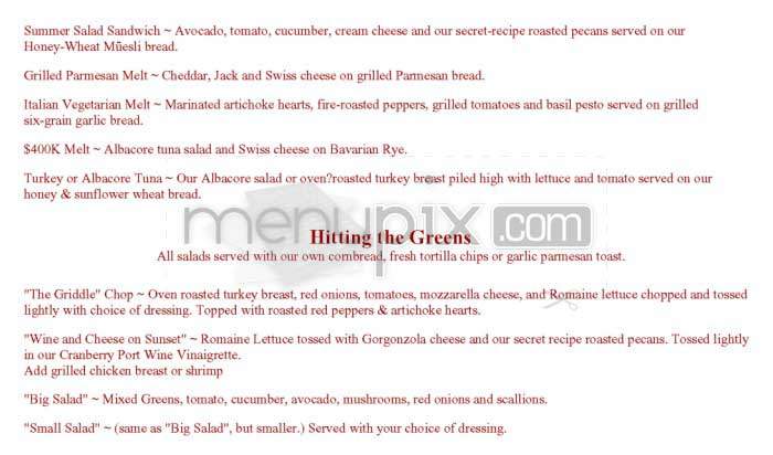Griddle Cafe - West Hollywood, CA menu_pic
