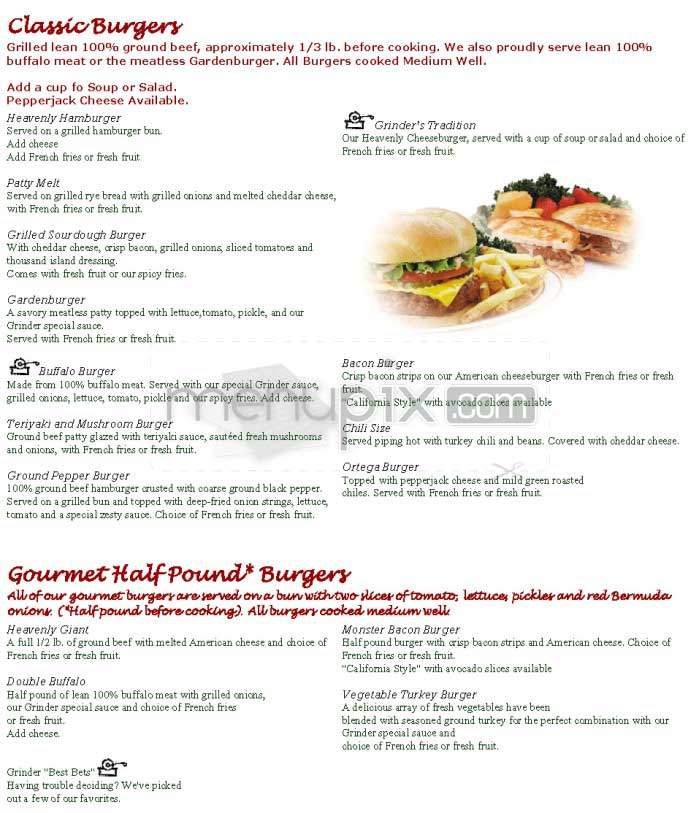 Grinder - Glendale, CA menu_pic