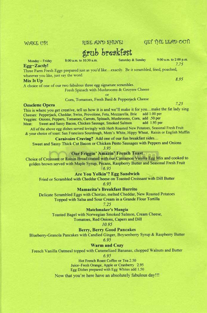 Grub - Los Angeles, CA menu_pic