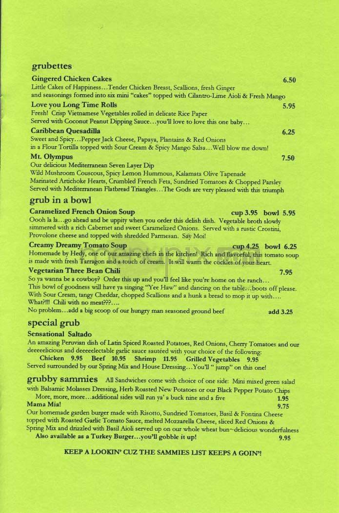 Grub - Los Angeles, CA menu_pic