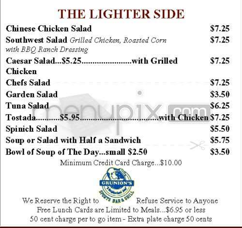 Grunion's - Manhattan Beach, CA menu_pic