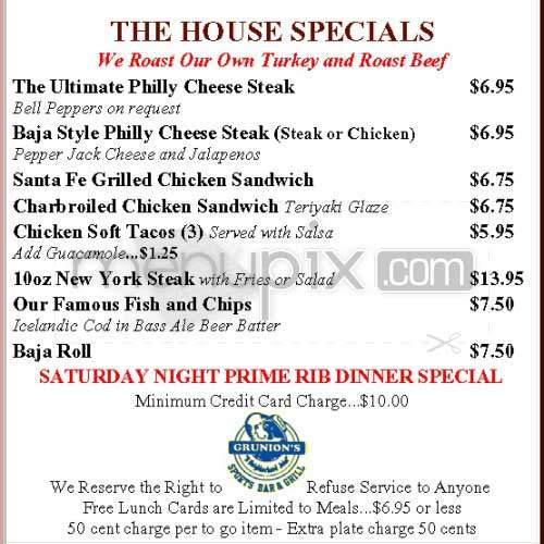 Grunion's - Manhattan Beach, CA menu_pic
