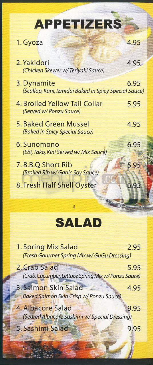 Gu Gu Sushi & Roll - Hermosa Beach, CA menu_pic