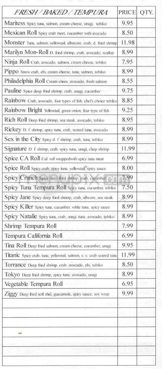Gu Gu Sushi & Roll - Hermosa Beach, CA menu_pic