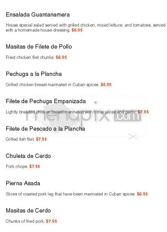 Guantanamera - Burbank, CA menu_pic