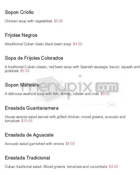 Guantanamera - Burbank, CA menu_pic