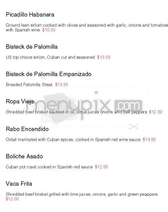 Guantanamera - Burbank, CA menu_pic