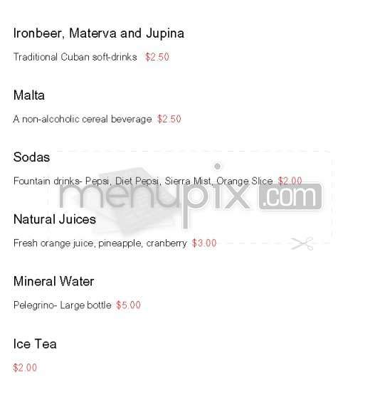 Guantanamera - Burbank, CA menu_pic